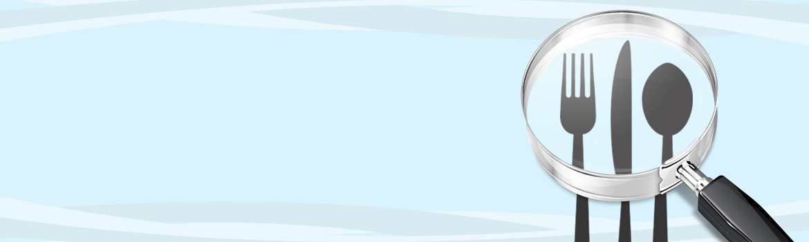 Utensils under a magnifying glass