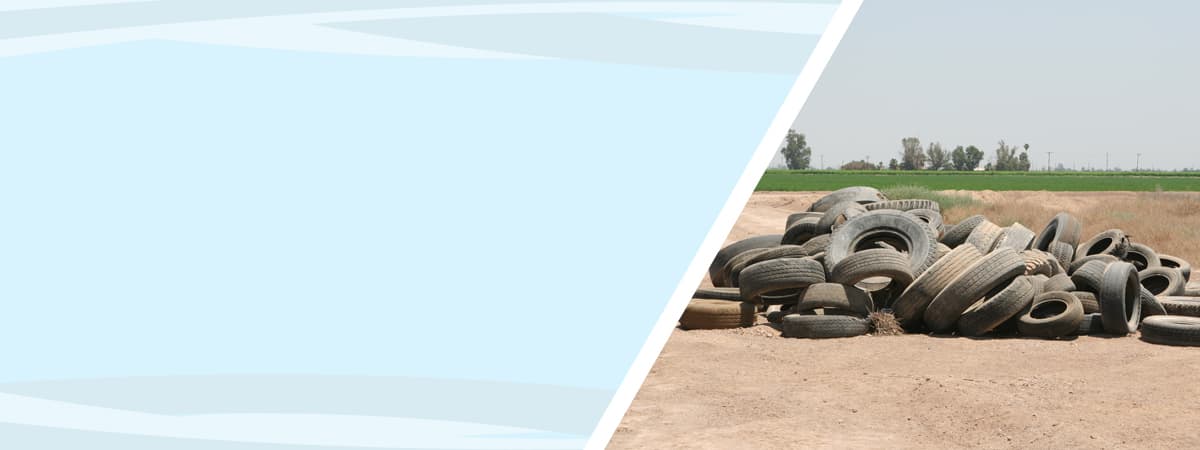 Trash dumped illegally in desert