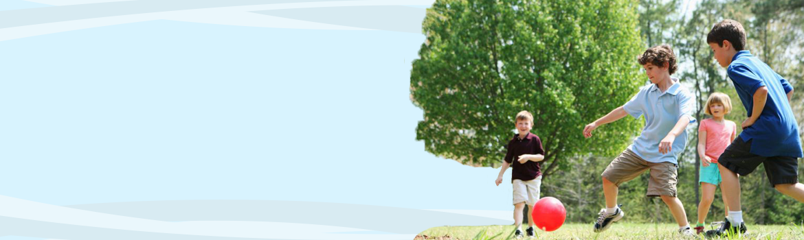 Children playing soccer