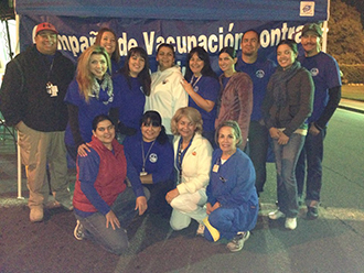 group of public health employees at vaccination event