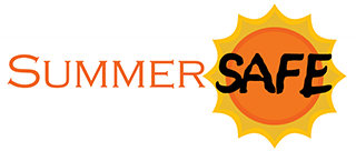 SummerSAFE logo with an orange and yellow sun behind the word SAFE.