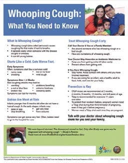 Whopping Cough, Be Aware. Treat It Early Flyer, click to view document