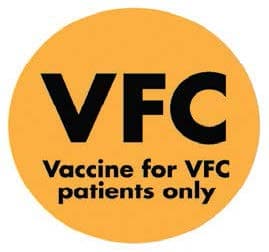 VFC orange labeling sticker