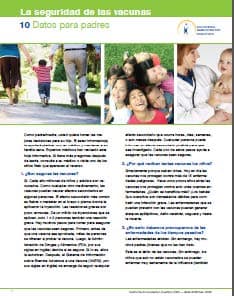 Vaccine Safety: Facts for Parents Flyer Spanish, click to view document